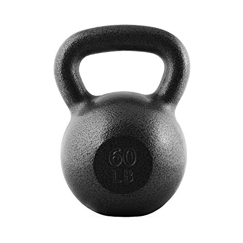 WF Athletic Supply Hammerstone Painted Cast Iron Kettlebells, Home & Gym Equipment, Great for Strength Training, Full Body Workout & Crossfit Training, Color & Size Options Available in 10-80 Pounds - color: k. 60lb - Black