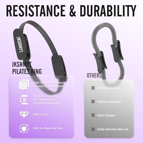 JKSHMYT Pilates Ring Kit for Women, Pilates Equipment – 14.5" Home Magic Circle Workout with Pilates Ball,Resistance Bands,Better me Pilates Essentials Starter Set for Beginners Toning Shape Full Body
