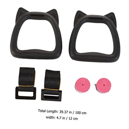 Happyyami Adjustable Gymnastics Rings with Straps for Kids 1 Set of Professional Fitness Circles for Indoor Strength Training and Pull-Ups Suitable for Home Exercise