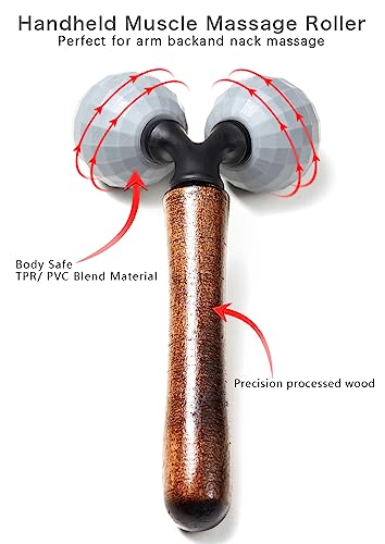 Relax Massage Roller - Body Massage Tools Myofascial Trigger Points Reduce Muscle Soreness Tightness Leg Cramps for Circulation, Stress, Arthritis and Hand Pain Relief & Recovery (Grey)