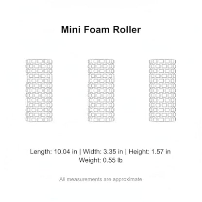 Mini Foam Roller, Textured PVC Surface for Targeted Pressure, Compact 10.2 Inch Design for Travel and Gym Bags (1 PC)