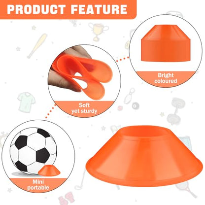 30 Pack Mini Soccer Cones–Mini Disc Cones for Agility Training,Soccer,Football,Sports Drills,Field Markers,Cones Sports Equipment,Portable Stackable Mini Cones with Carry Bag