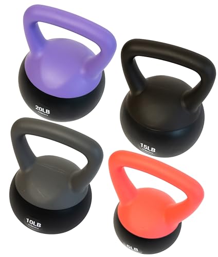 bintiva Soft Kettlebells - Sea and Iron Sand Filled Weights for Women and Men - Color Coded Kettle Bell Sets - color: 10 LBs