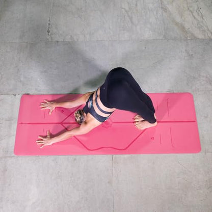 Liforme Classic Yoga Mat - Patented Alignment Design, Ultimate Grip - color: Pink