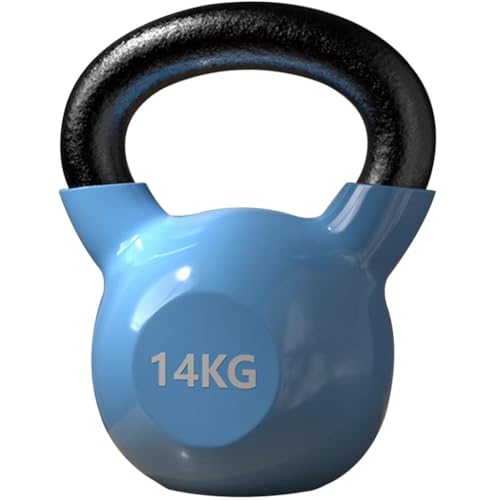 Kettlebell Weights for Women Men's Fitness Training Kettle Bells, Home Solid Cast Iron Kettle Ball, Press/Swing/Row, Shaping Equipment(Blue-14kg) - color: Blue-14kg