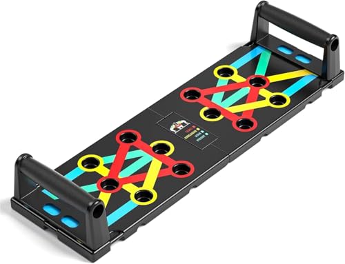 NAYSAYE Push-Up Board, Multi Functional Pilates Board with 4 Color, Push-Up Board Portable with Handle for Muscle Building, Home Fitness,12 Holes, 30 Holes - style: 16 Holes