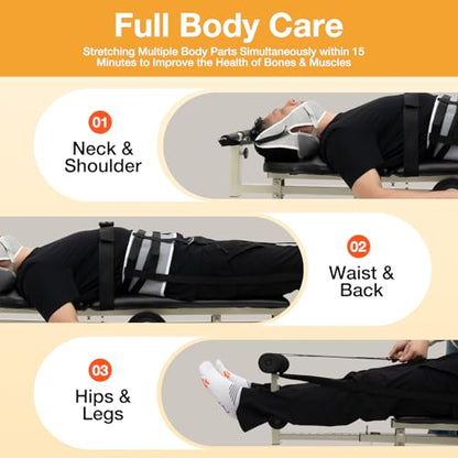 Health & Fitness Full Body Inversion Table Traction & Stretch Decompression Machine,Multifunctional Cervical Spine Stretcher Machine,Lumbar Stretch Table Tool for Neck, Back, Knee, and Hip