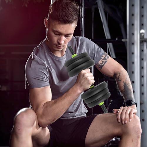 4-in-1 Adjustable Dumbbell Set 66Lbs, Home Gym Weights Set Converts to Barbell/Kettlebell/Push-Up Stand, Non-Slip Ergonomic Grips, Iron-Sand Filled, Compact for Men & Women