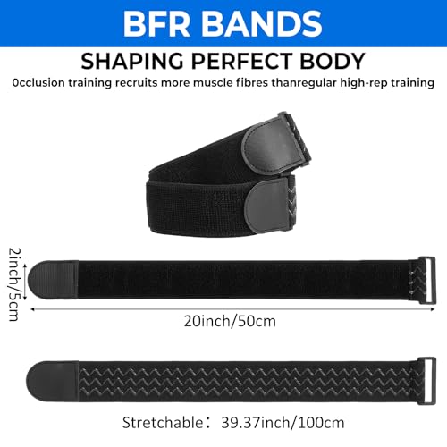 2 Pcs Blood Flow Restriction Bands for Women BFR Bundle Booty Band Occlusion Band Adjustable Occlusion Resistance Best Fabric Resistance Bands for Legs Butt Hip Building Workouts Squat Thigh - style: standard