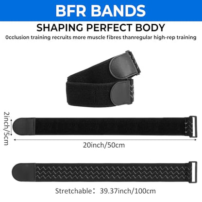 2 Pcs Blood Flow Restriction Bands for Women BFR Bundle Booty Band Occlusion Band Adjustable Occlusion Resistance Best Fabric Resistance Bands for Legs Butt Hip Building Workouts Squat Thigh - style: standard