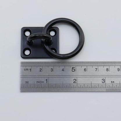 Semetall M5 Black Ceiling-Wall Mount Hook & Pad Eye Plate - 4 Pack 304 Stainless Steel Deck Hardware, Heavy Duty Anchor Rings for Boat Rigging, Yoga Swings, Hammocks & Marine Suspension(Square) - size: M5 - Square