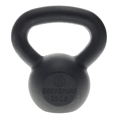Body Sport Cast Iron Kettlebell - Professional Weight Training Equipment for Home & Gym Workouts - size: 30 Pounds
