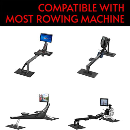 Double Mat Compatible with Peloton Bike, Row & Concept 2 Rowing Machine, Thickness 6mm, Bike Trainer Accessories, Mat Protect Hardwood Floor Carpet, for Home Gym Exercise