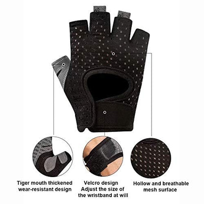 Workout Gloves Breathable Non-Slip Silica Gel Grip Exercise Gloves for Men Women Weightlifting Yoga Dumbbell Bodybuilding Sport