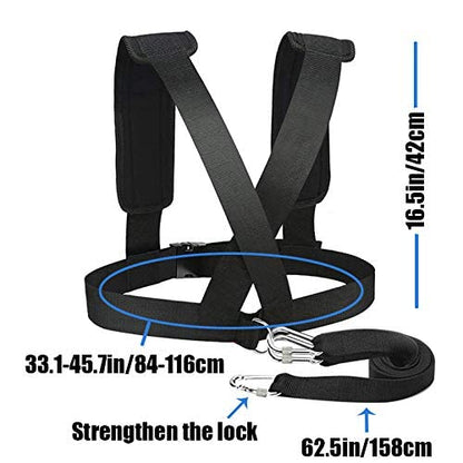 Sled Harness Tire Pulling Harness Pull Strap with Reinforced Lock, Can Pull up to 1.5T for Fitness Weight Sled Training Speed Chute Harness Trainer Football Workout Equipment