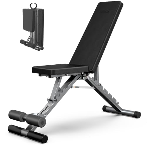 Adjustable Foldable Weight Bench with Flat Incline Decline Positions - color: Black