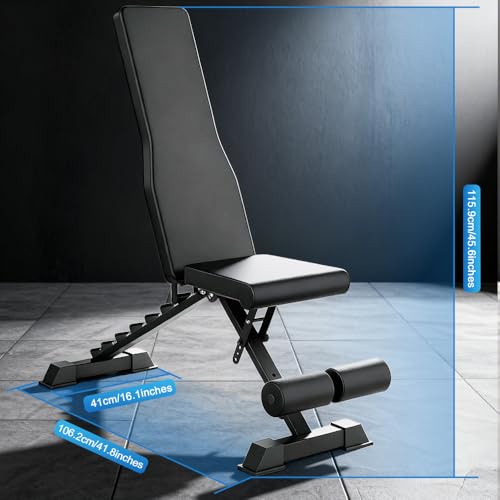 Strength Weight Bench 32 Adjustable Positions Training Benches - Heavy Duty Home Gym Equipment with 1300 LBS Weight Capacity Durable Steel Construction Incline Decline Bench for Full Body Workout - color: Black-s