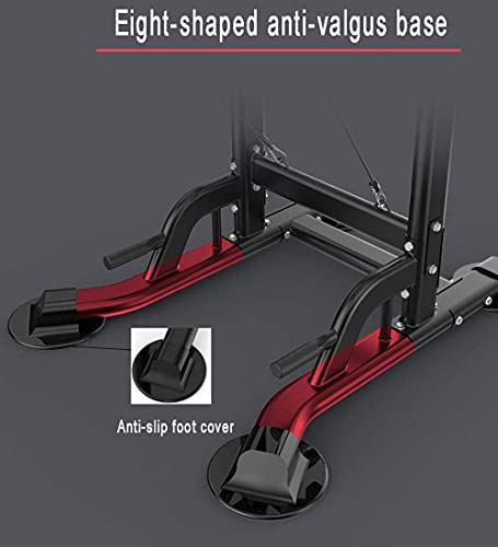 Power Tower Pull Up Bar Dip Stands Pull up Dip Station, Multifunctional Power Tower, Home Gym Strength Training Dip Stands, Height Adjustable (Color : White, Size : Lifting Ring)
