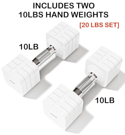 Adjustable Dumbbell Set for Women Men 7.5LB/10LB/15LB/20LB/25LB Each - color: White, style: 10LB Each [20 LBS Total]