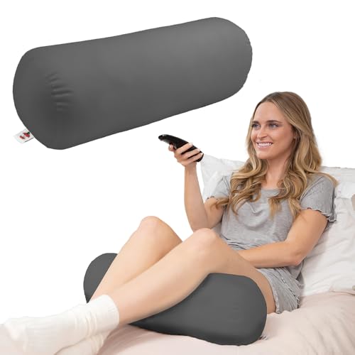 Core Products Jackson Roll Orthopedic Bolster Pillow - Neck, Back, Leg, Knee & Arm Support – Cervical & Lumbar Roll for Pain Relief, Spinal Alignment & Travel Comfort for Bed or Chair- Gray - color: Gray