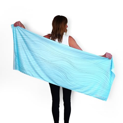 Large Cooling Shawl - Instant Heat Relief for Outdoor Events - color: Blue Wave