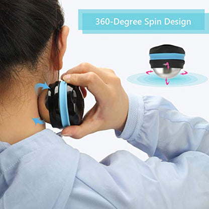 Cold Massage Roller Ball, Stainless Steel Cold Therapy Relief, Free Rolling Removable Gel Ball Deep Tissue Massage Pain Relief, Great Tool for Back/Neck Pain, Muscles Recovery (Black) - color: Blue Black