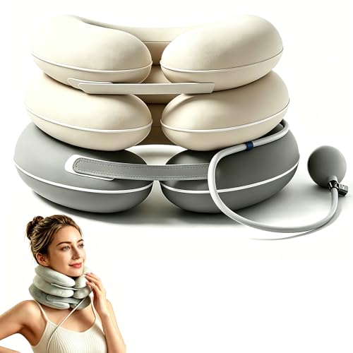 Cervical Neck Stretcher - Inflatable Cervical Traction Device for Neck Pain Relief, Inflatable Neck Traction Device for Home, Office & Travel Use, Adjustable Neck Stretcher Neck Support Brace