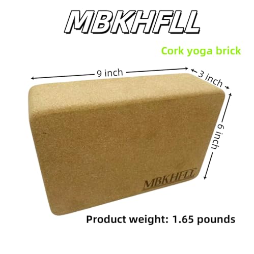 Cork Yoga Blocks, Natural Cork, High Density with Non Slip Surface, Eco-Friendly Accessories for Women, Ideal for Yoga, Pilates, Stretching…