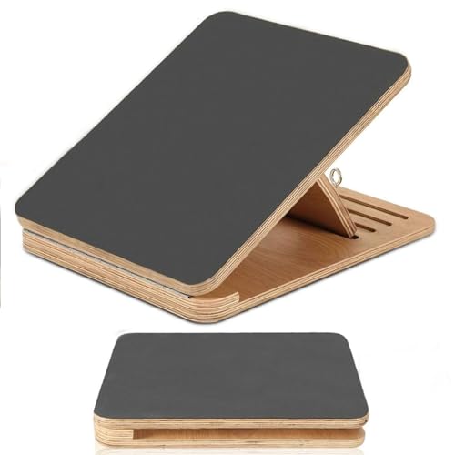 Foldable Calf Stretcher, Portable Wooden Slant Board for Calf Stretching Physical Therapy, Adjustable Foot Incline Board for Squat Stretch, Ankle Leg