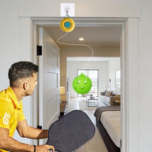 Pickleball Rebound Trainer – Continuous Bounce for Solo Indoor & Outdoor Practice | Boost Reaction Time & Hand-Eye Coordination | Noise-Free Door Frame Set,Ideal Gift for Beginners to Pros