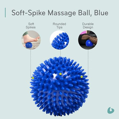 Soft-Spike Massage Ball, Trigger Point Therapy Ball for Muscle Tension Relief, Plantar Fasciitis, Myofascial Release, 10cm, Blue - color: Blue, size: 10cm