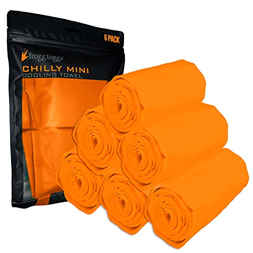 FROGG TOGGS Chilly Mini Cooling Neck Towel, 6 Pack - color: Orange