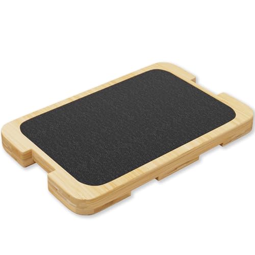 Resistance Band Foot Plate - Heavy-Duty Bamboo Fitness Board for Resistance Band Training Platform, Stretching, Balance & Flexibility Exercise for Home Gym, Non-Slip, 1000 lbs Capacity