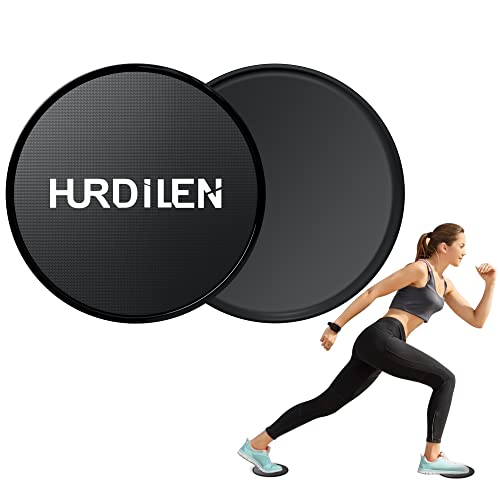 Core Sliders, Exercise Gliding Discs Dual Sided Use on Carpet and Hardwood Floors, Lightweight and Perfect Fitness Apparatus for Training Abdominal Core Strength - color: Power Black