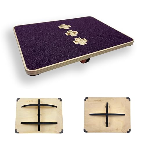 Multi-Optional Wooden Balance Board for all kind of balance tranning, Extra-Large Anti-Slip Wobble, Rocker and Plank Board for Balance and Core Training, Balancing Board for Under Desk - color: 3. 2 in 1 version