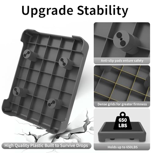 One Step Stool for Adults, Toddler Step Stools, 650 LBS Capacity Non-Slip Safety Step Platform for Elderly, Portable Stair Assist for Cars, Bedside, Kitchen, and Shower, Black Grey