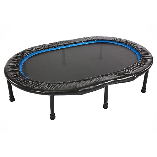 Stamina 36" Foldable Mini Trampoline Rebounder for Adults with Smart Workout App, Black - Portable Fitness Equipment for Home Gym, Cardio and Jumping Training Exercise - color: 45-Black/Blue
