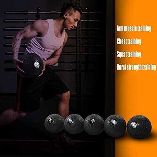 Medicine Ball Black Wall Ball, Slam Ball Weighted Ball Core Muscle Cardio Workout - Easy to Grip Tread - Heavy Duty PVC Shell (Size : 4kg/8.8lb) - size: 4kg/8.8lb