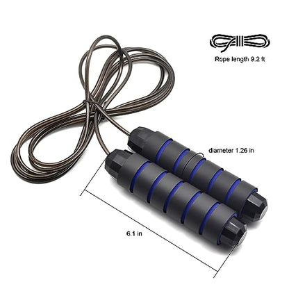 BOOMIBOO Jump Rope, Adjustable Jump Ropes,Skipping Rope Tangle-Free Rapid Speed with Ball Bearings for Women Men Kids,Exercise & Slim Body Jumprope at Home School Gym - color: Blue