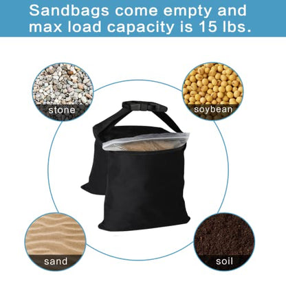 4 Packs Sandbags, Heavy Duty Sand Bags with 8 PE Bags, Sand Bags with Buckle Straps for Support Light Stand, C Stand, Light Stand with Caster, More 2/4/6/8/10/12/14 Packs Sandbag to Choose.