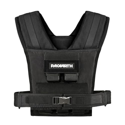PACEARTH Adjustable Weighted Vest for Men & Woman, 20lb/22lb/35lb/44lb Weight-Adjustable Vest with Add-on Iron Blocks for Hardcore Strength Training, Weight Exercise, CrossFit, Running, Black