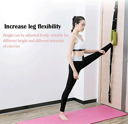 Yoga Fitness Stretching Strap, Door Flexibility Stretching Strap, Improve Leg Waist Back Flexibility Back Bend Assist Trainer, for Rehab Pilates Ballet Dance Cheerleading Splits Gymnastics - color: green
