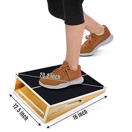 Yes4All Professional Incline Board, Slant Board Calf Stretching, Squat Wedge and Anti-Slip Surface, Portable Side Handle - color: B. 5 Angles - Full Coverage