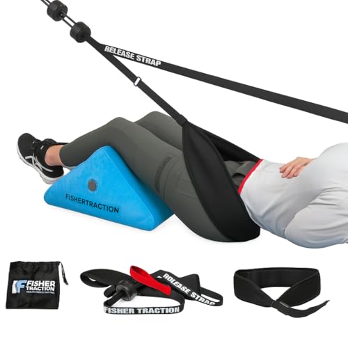 Lower Back Decompression Device – Lumbar Traction for Spinal Decompression – Patented Stretcher Strap Release for Spinal Rehydration – Lightweight & Portable (Over 230 lbs)
