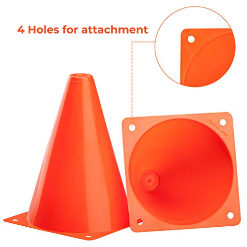 CARTMAN Plastic Training Cones (Set of 12/24 Pack 9" or 12/24 Pack 7" or 12/24 Pack Disc Cone) Agility Soccer Cones, Indoor Outdoor and Festive Events Field Marker Agility Cones - style: 9" 12pk