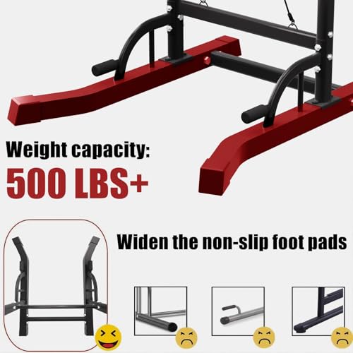 Tappio Power Tower Pull Up Bar for Home Gym, Multi Functional Pull Up Bar Stand Dip Bar Station, Adjustable Height Workout Dip Station Strength Training Fitness Equipment