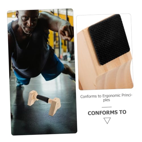 Wooden Push up Bars Parallettes Pushup Stands Beech Wood Non-slip Base Push up Handles for Men Women Home Gym Calisthenics Strength Training Equipment