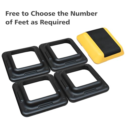 16" x 16" High Aerobic Step Aerobics Stepper Platform with 4 Risers, Exercise Workout Stepper, Home Gym Equipment, Fitness Step Platform, Adjustable Aerobic Stepper - color: Yellow