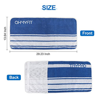 Smart Fitness Towel With Zippered Pocket - Gym Accessory for Men & Women - Multifunctional Quick Dry Sweat Towel for Workout, Yoga, Tennis, Sports & More (Blue, Pack of 1)