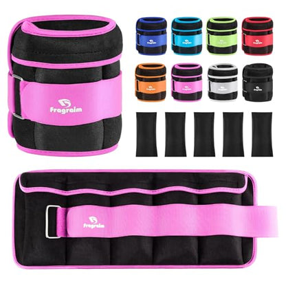 Fragraim Adjustable Ankle Weights 1-3/4/5/6/8/10/12/15/20 LBS Pair with Removable Weight for Jogging, Gymnastics, Aerobics, Physical Therapy - color: Purple, style: 1.5 lbs each( 3 lbs pair)